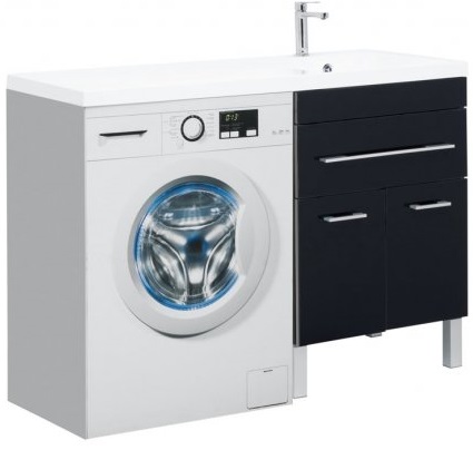 Aquanet Тумба с раковиной Верона 120 R напольная черная – фото-1