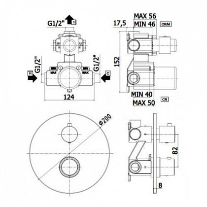 Paffoni Смеситель для душа Light LIQ013NO (с внутренней частью) – фотография-2