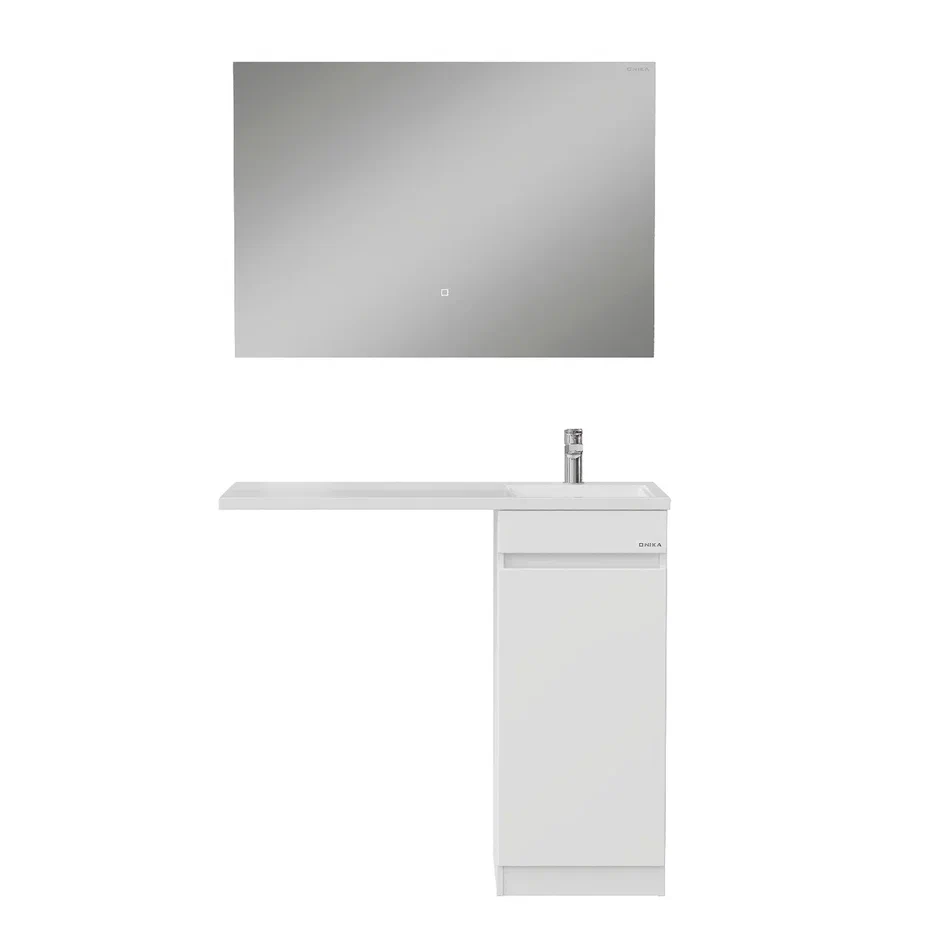 Onika Тумба под раковину Милтон Нова 38 напольная под стиральную машину белая – фотография-11