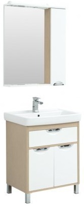 Aquanet Тумба с раковиной Гретта 70 new, светлый дуб – картинка-3