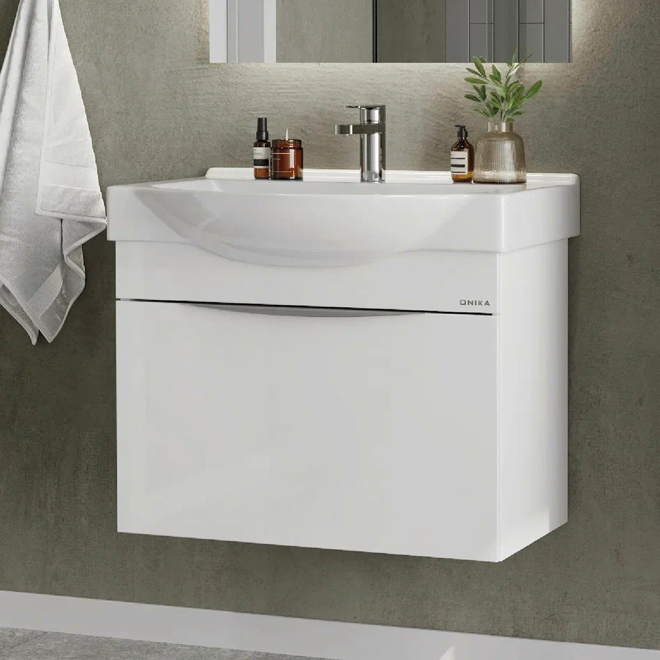 Onika Тумба под раковину Навиа 65 подвесная белая – фотография-5
