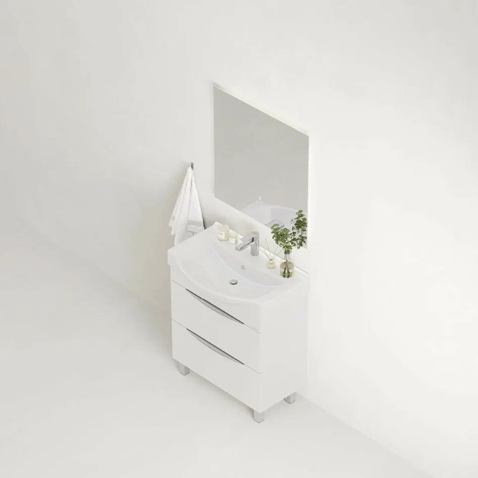 Onika Тумба под раковину Навиа 80 напольная белая – фотография-7