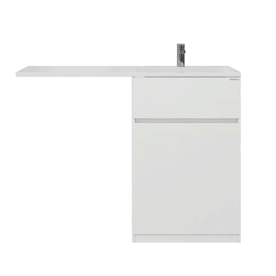 Onika Тумба с раковиной Сорго 58 напольная под стиральную машину белая – фотография-2