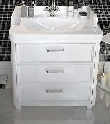 Kerama Marazzi Тумба с раковиной Pompei 80, 3 ящика, белая – фото-1