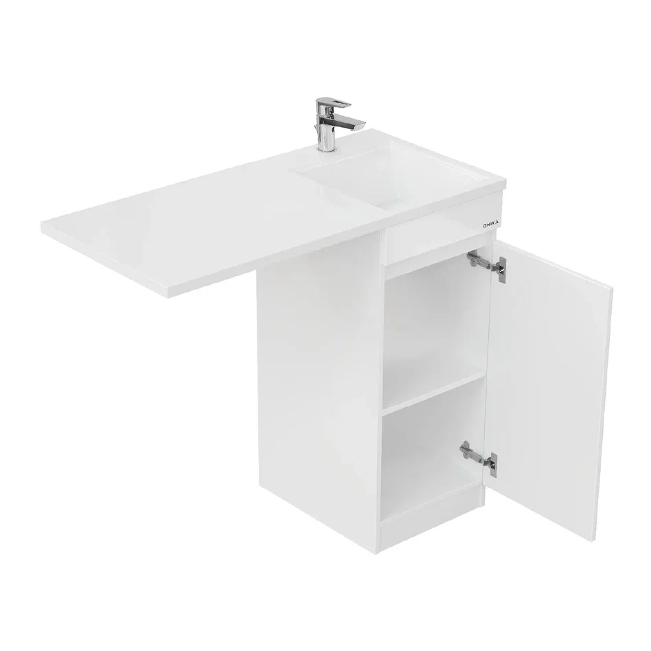 Onika Тумба с раковиной Милтон Нова 38 напольная под стиральную машину белая – фотография-9