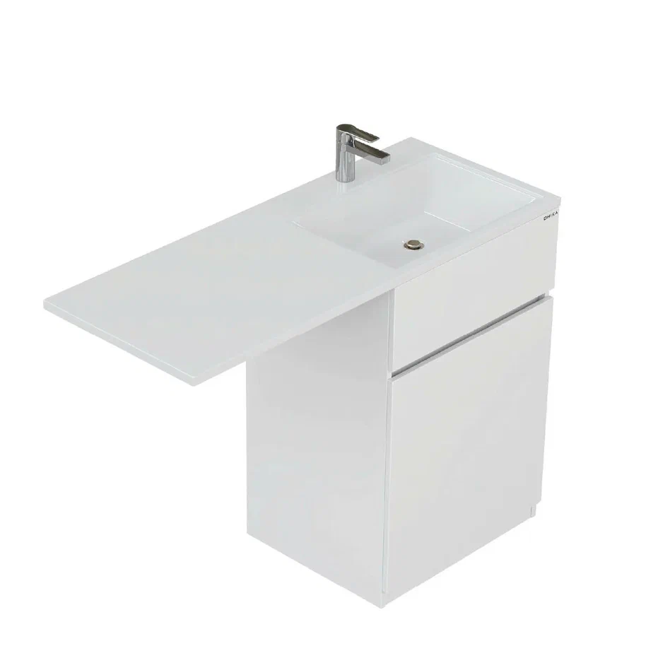 Onika Тумба с раковиной Сорго 58 напольная под стиральную машину белая – фотография-11