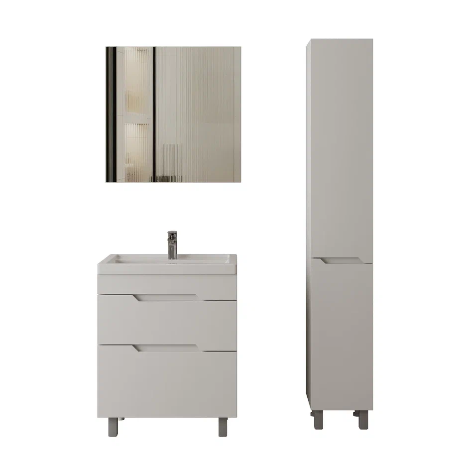 Onika Тумба с раковиной Ламина 70 напольная белая – фотография-12