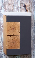 Бриклаер Тумба с раковиной Форест 40 дуб золотой/антрацит – фотография-1