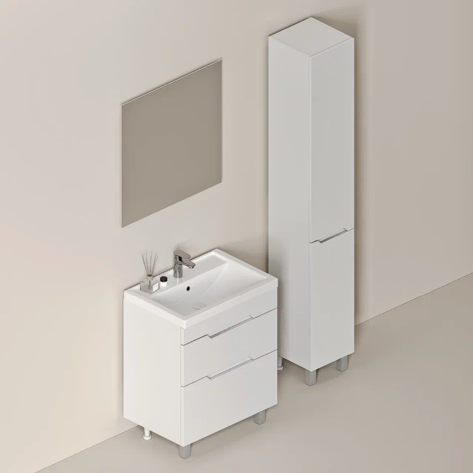 Onika Тумба под раковину Ламина 70 напольная белая – фотография-9