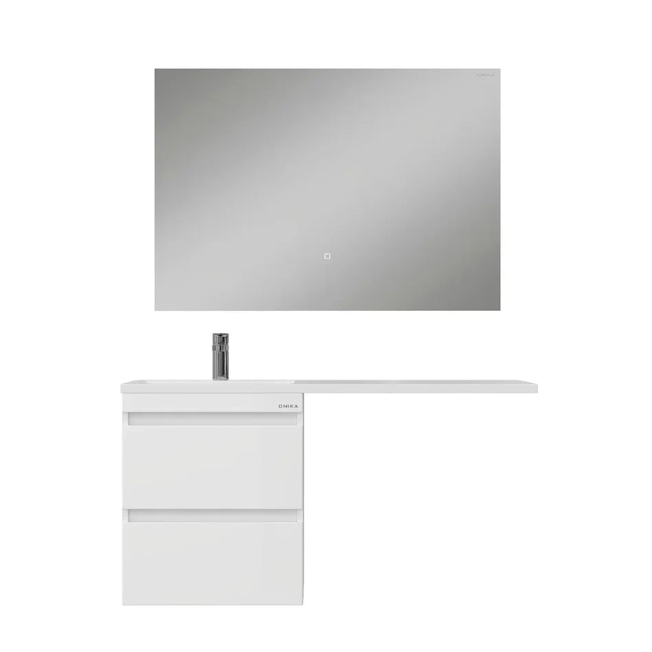 Onika Тумба под раковину Флэтон 48 подвесная под стиральную машину белая – фотография-10