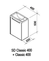 Ravak Тумба с раковиной Classic 40 L белая – фотография-4