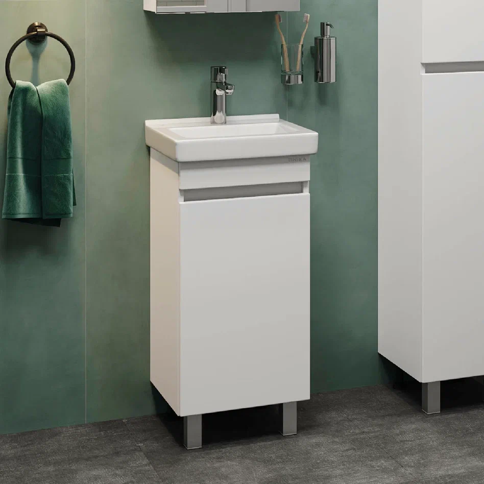 Onika Тумба под раковину Милтон Квадро 40 напольная белая – фотография-5