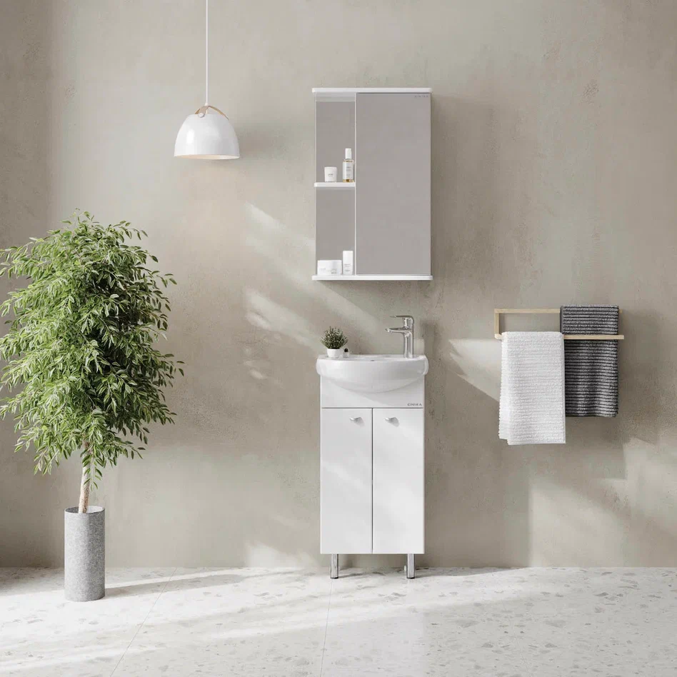 Onika Тумба с раковиной Азов 40 напольная белая – фотография-6