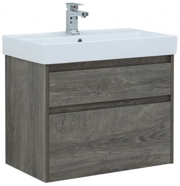 Aquanet Тумба с раковиной Nova Lite 75 2 ящика, дуб рошелье – фото-1