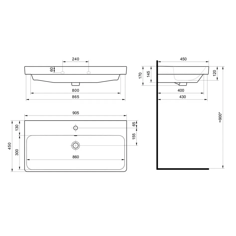 Onika Тумба с раковиной Тимбер 90 напольная графит/дуб сонома правая – фотография-13