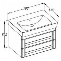 Opadiris Тумба с раковиной подвесная Лаварро 70 венге – фотография-2