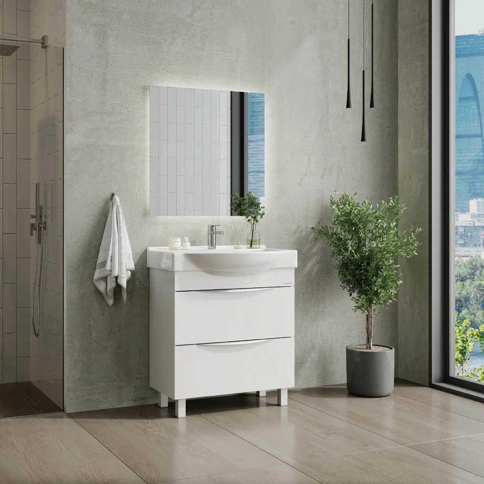 Onika Тумба под раковину Навиа 65 напольная белая – фотография-5