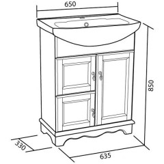 Bas Мебель для ванной Варна 65 белый, глухие дверцы – фотография-4