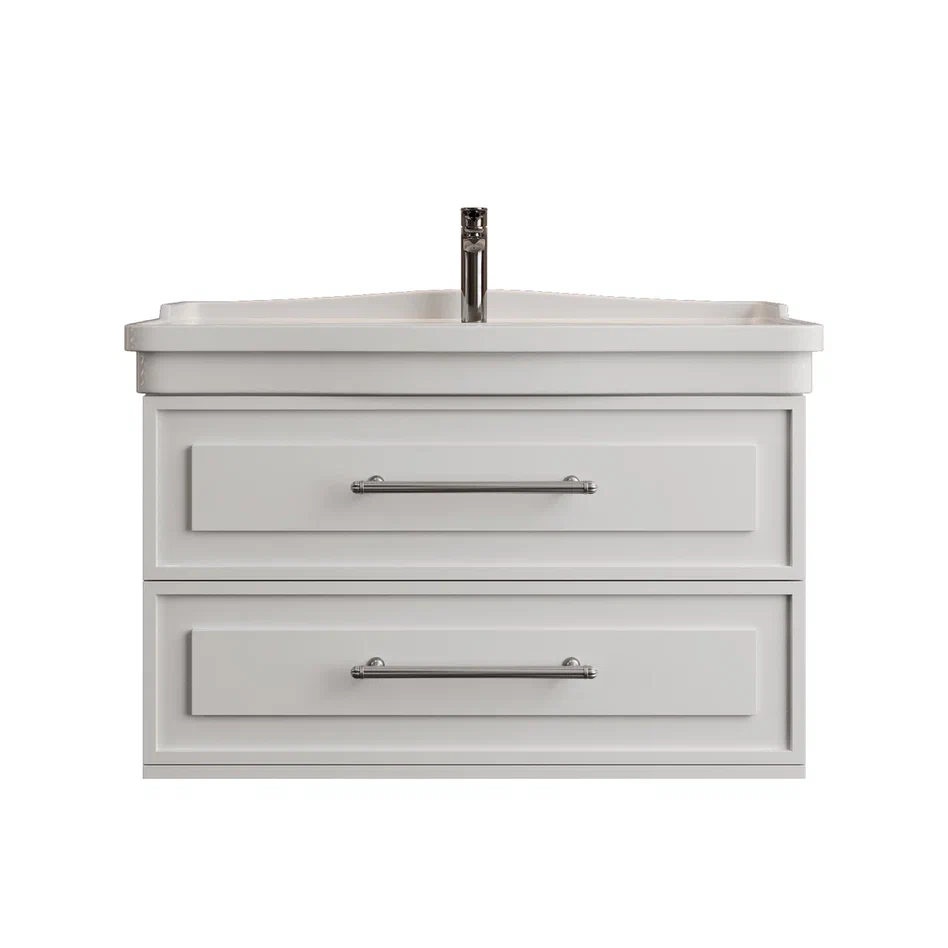 Onika Тумба под раковину Элисан 105 подвесная белая – фотография-2