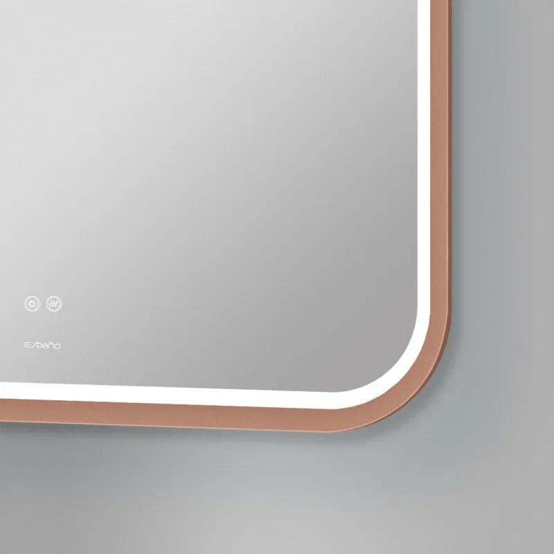 Esbano Зеркало со встроенной подсветкой ES-3310KDG 100/70 розовое золото – фотография-3