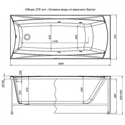 Aquanet Акриловая ванна Cariba 170 с г/м – фотография-8