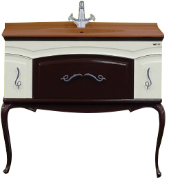 Misty Тумба с раковиной Флоренция 100 бежево-коричневая – фотография-1