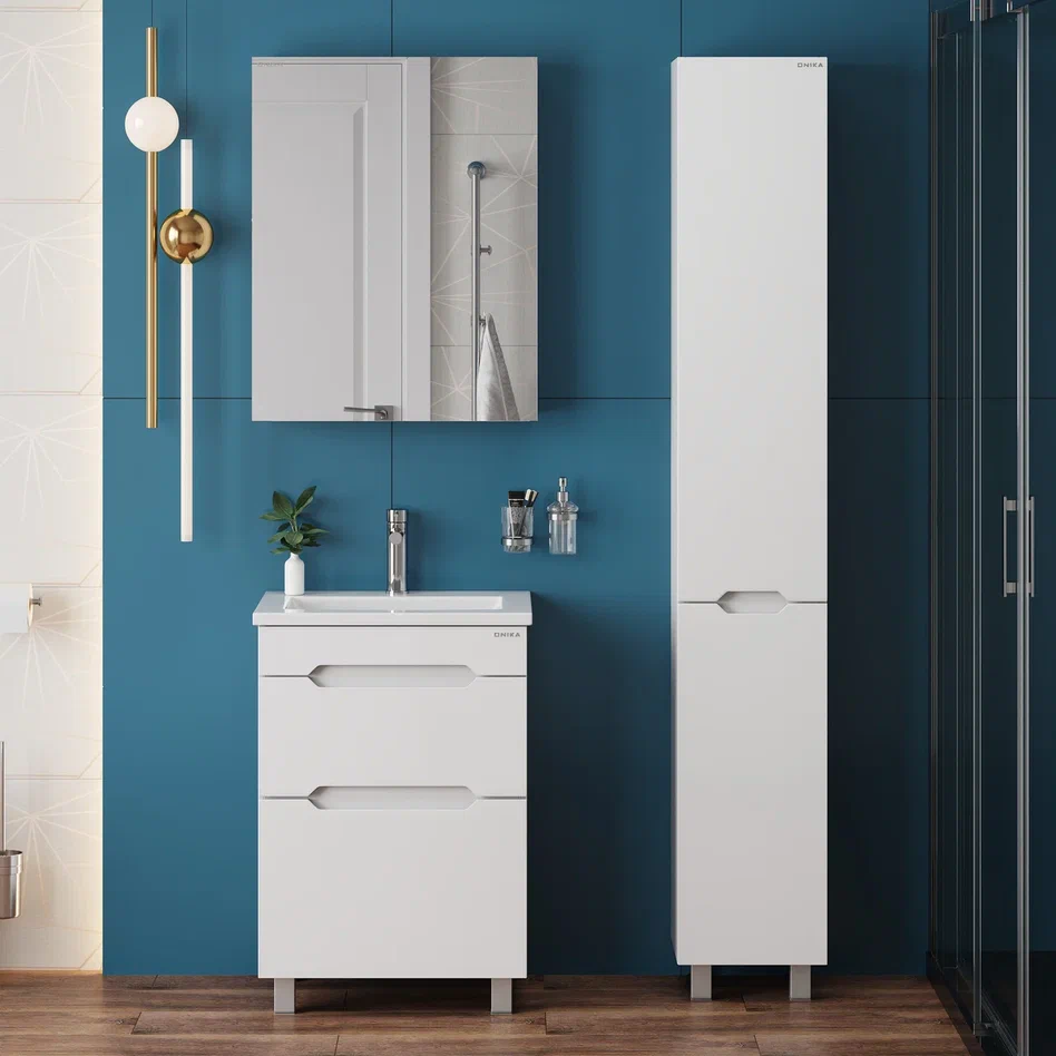 Onika Тумба под раковину Айленд 50 напольная белая – фотография-3