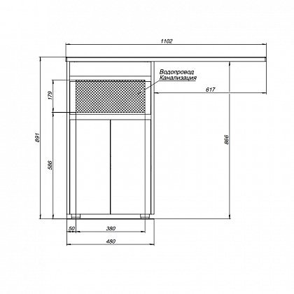 Aquanet Тумба с раковиной Токио 110 R напольная – картинка-3
