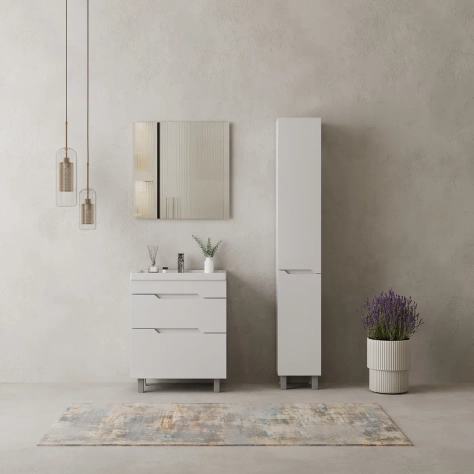 Onika Тумба с раковиной Ламина 70 напольная белая – фотография-3