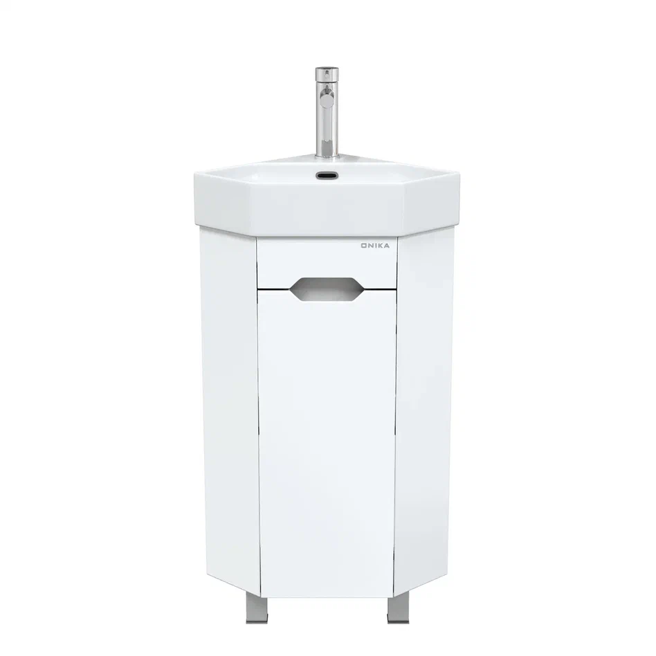 Onika Тумба под раковину Айленд 35 напольная белая угловая – фотография-2