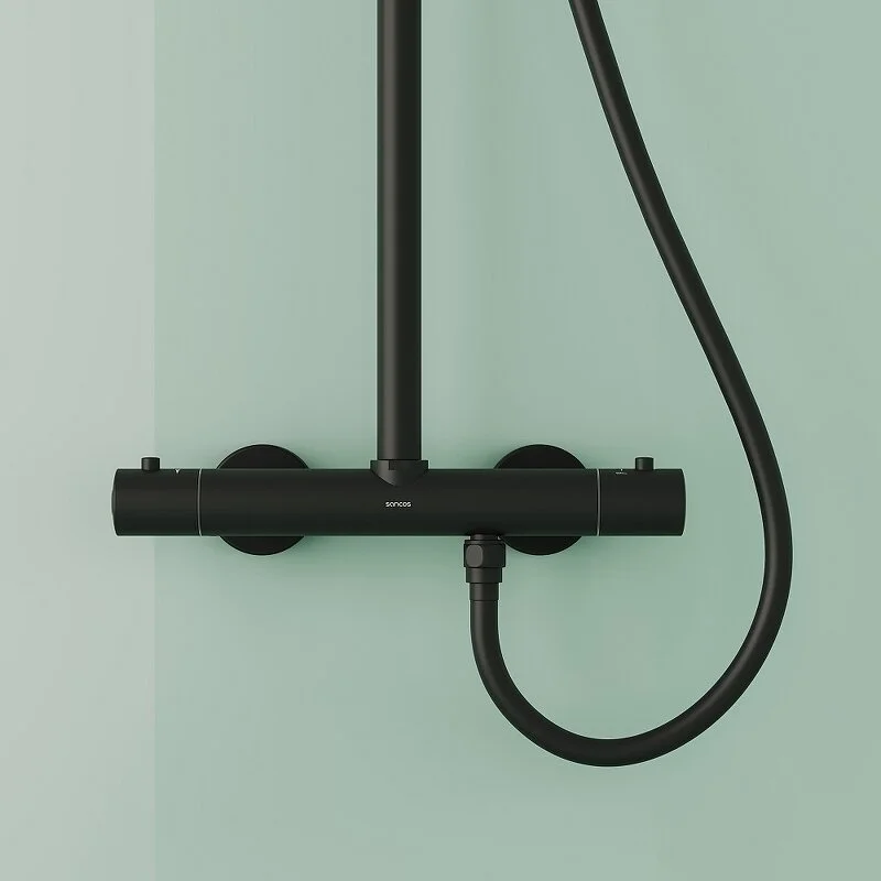 Sancos Душевая система Game с термостатом чёрный матовый SC3002MB – фотография-7