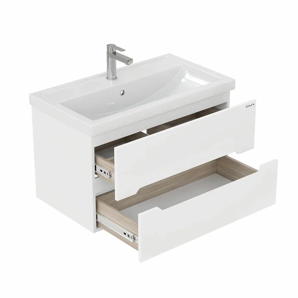 Onika Тумба под раковину Айленд 80 подвесная белая – фотография-9
