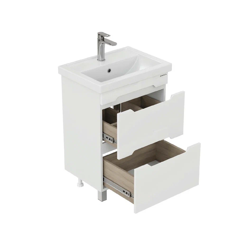Onika Тумба под раковину Айленд 60 напольная белая – фотография-7