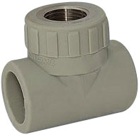 ФД Пласт 1103 Тройник PPR серый комби. ВР 25 х 3/4" (406050) – фотография-1