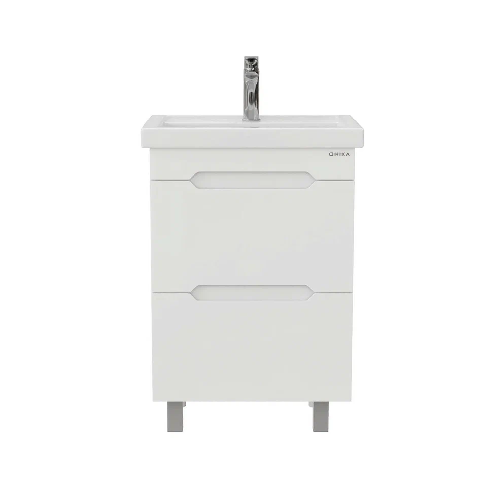 Onika Тумба под раковину Айленд 60 напольная белая – фотография-2