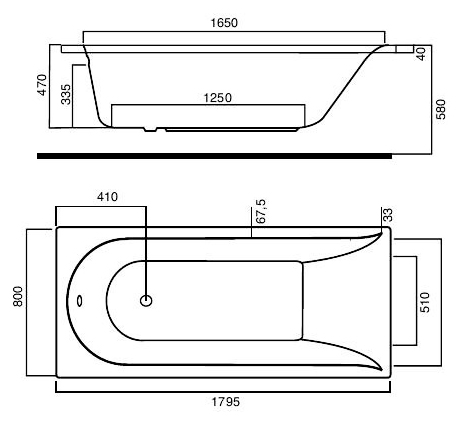 Am.Pm Акриловая ванна Inspire 180х80 W5AA-180-080W-A64 без гидромассажа – картинка-7