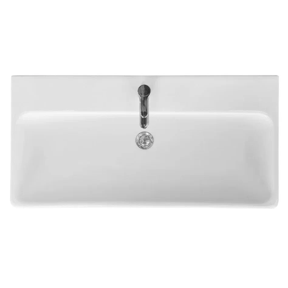 Onika Тумба с раковиной Тимбер 90 напольная белая матовая/дуб сонома правая – фотография-4