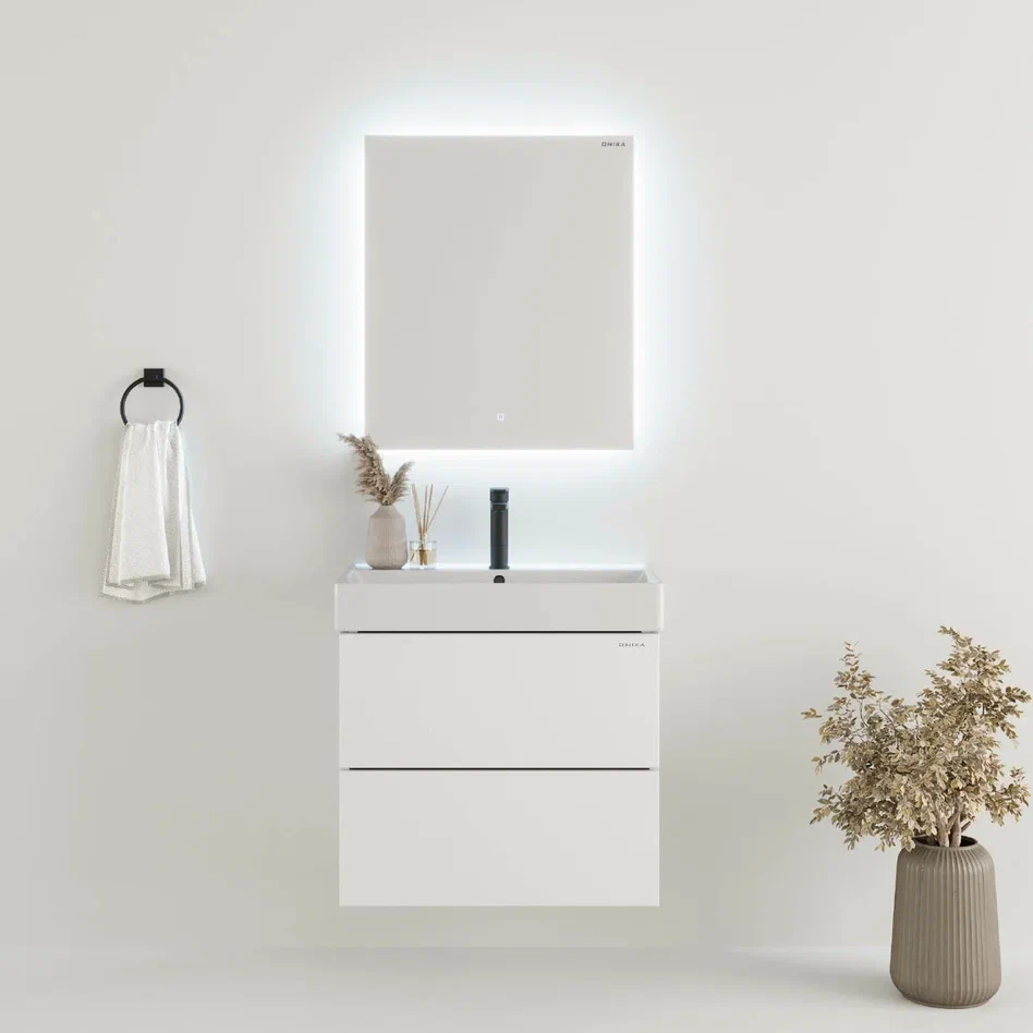 Onika Тумба под раковину Эсквана 65 подвесная белая – фотография-8