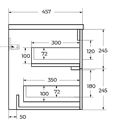 Cezares Тумба под раковину Duet-N 120 подвесная Bianco Lucido – фотография-4