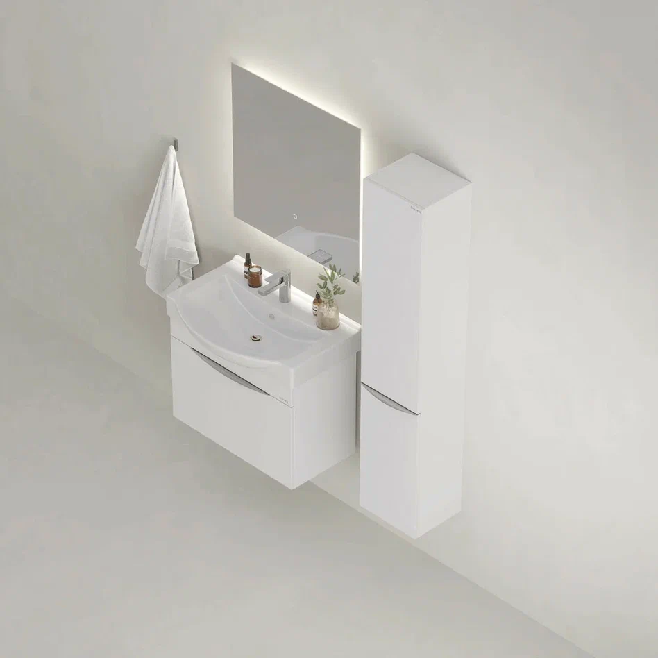 Onika Тумба под раковину Навиа 80 подвесная белая – фотография-7