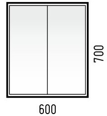 Corozo Зеркало-шкаф Айрон 60, серый/арт – фотография-2