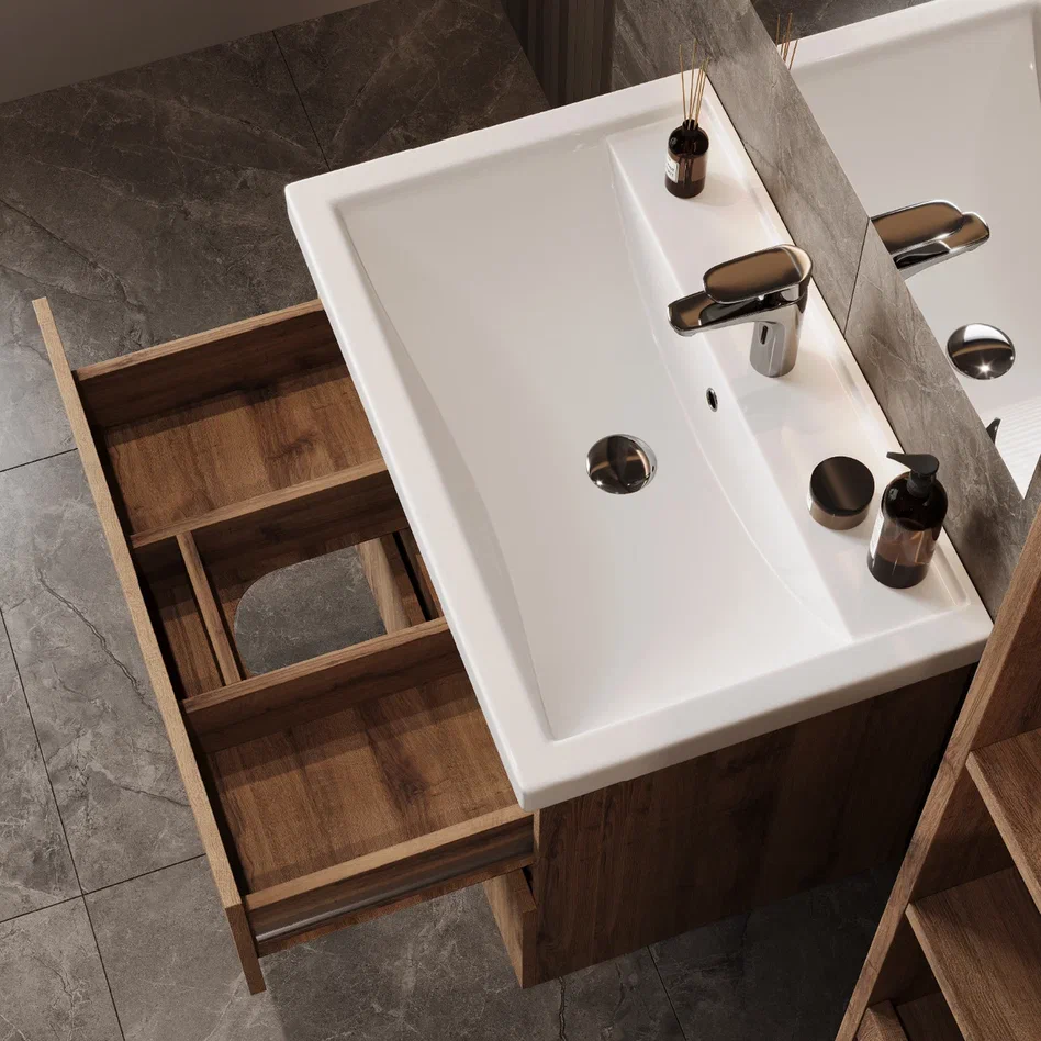 Onika Тумба под раковину Дарон 80 подвесная дуб крафт золотой – фотография-7