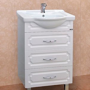 Misty Тумба для умывальника Александра 55 3 ящика, белая – фото, картинка, фотография-1