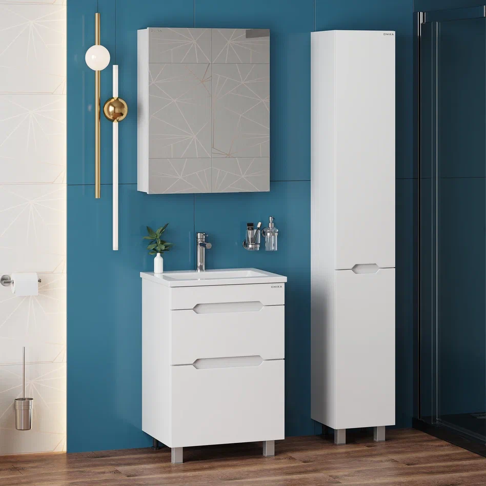 Onika Тумба под раковину Айленд 50 напольная белая – фотография-5