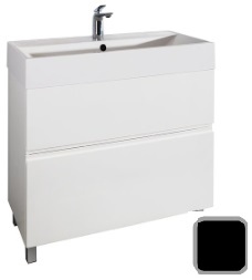 Водолей Тумба с раковиной Аббат 90 черная – фотография-1