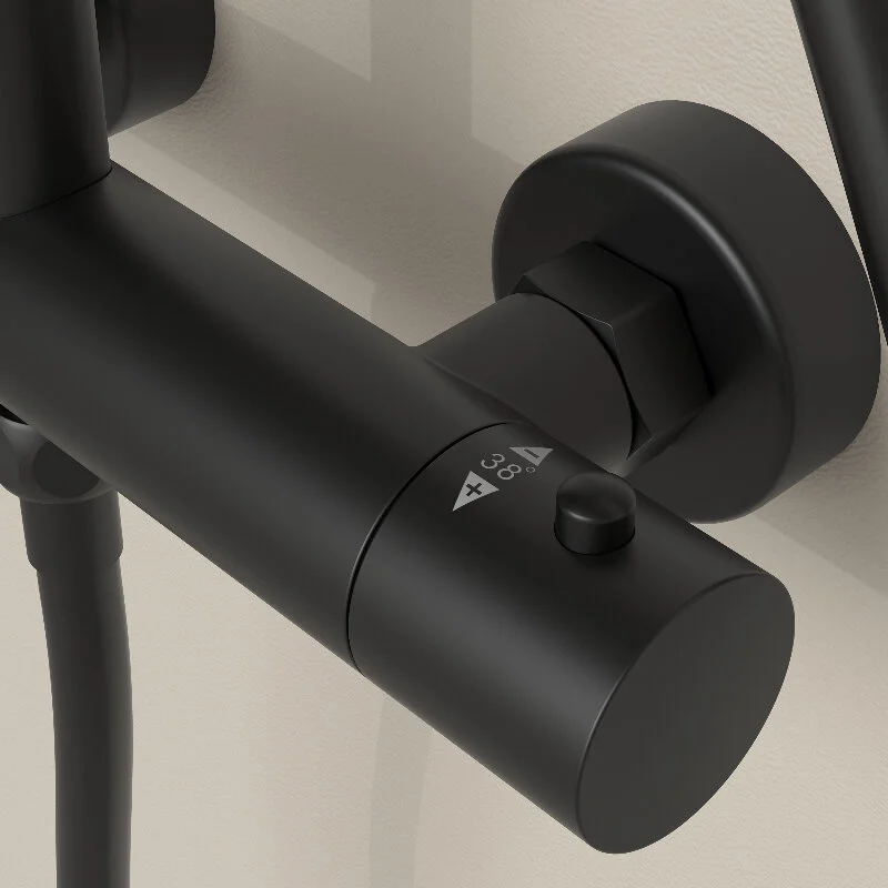 Sancos Душевая система Teo с термостатом черный SC11001MB – фотография-8