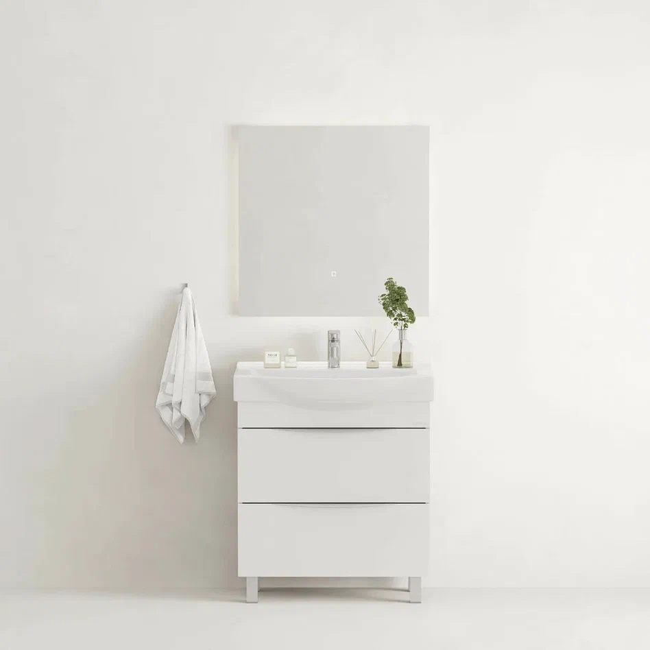 Onika Тумба с раковиной Навиа 65 напольная белая – фотография-11