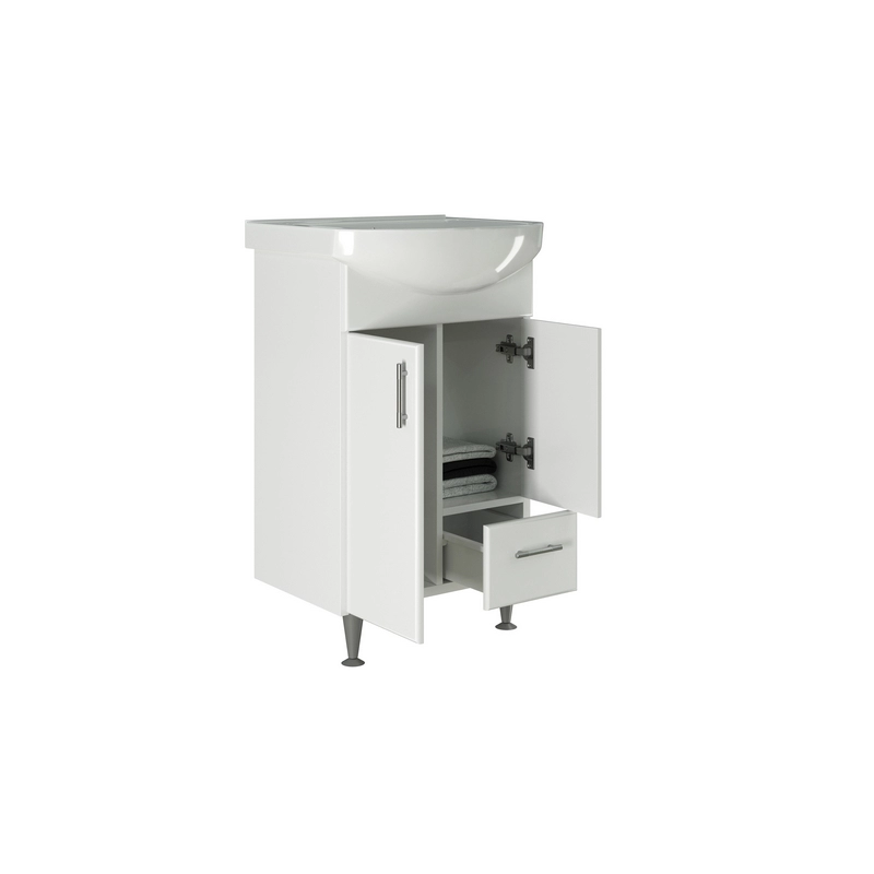 Mixline Тумба под раковину Веста 50 белая 2 створки 1 ящик – фотография-2