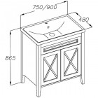 Opadiris Тумба с раковиной Палермо 75 белая – фотография-3