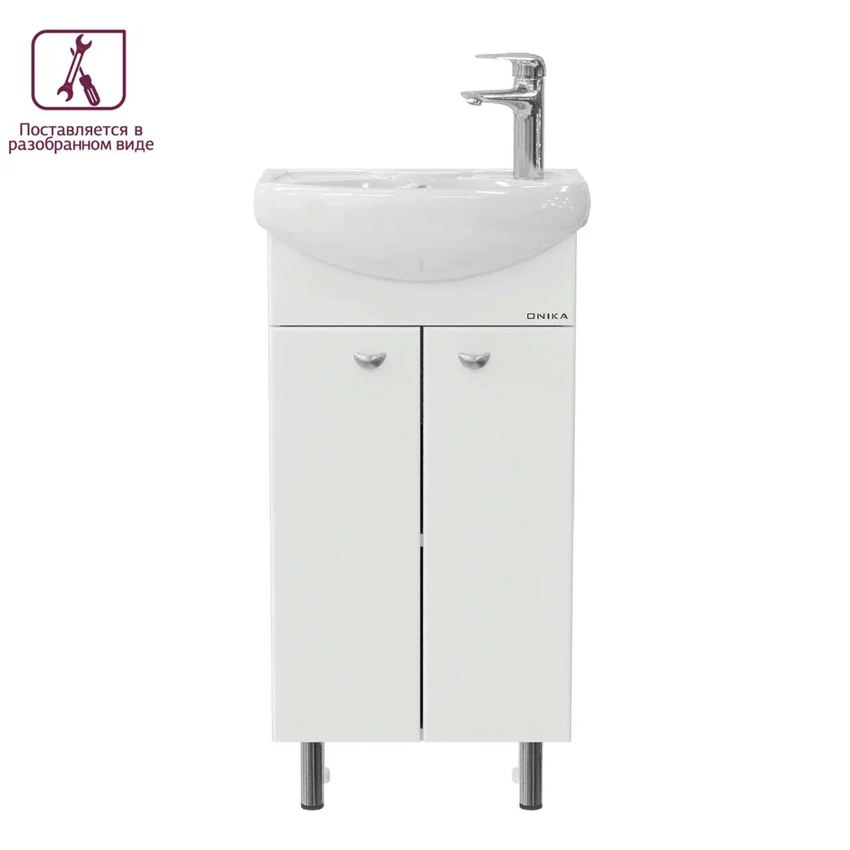 Onika Тумба с раковиной Азов 40 напольная белая – фотография-2